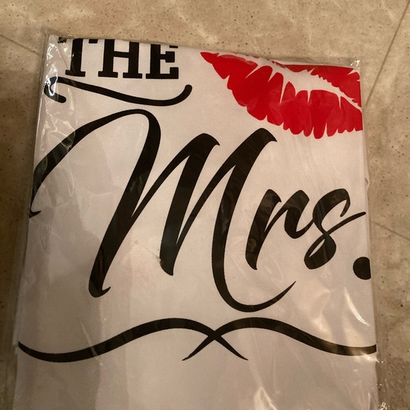 Mr and Mrs apron red/black - Picture 4 of 5